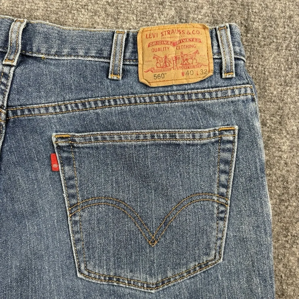 Y2K 90s Levi's 560 Jeans Men 40x30.5 Blue Comfort Fit‎ Tapered  Relaxed Vintage